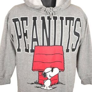 Snoopy Joe Cool Sweatshirt Hoodie Womens Size Medium Gray Peanuts Cartoon
